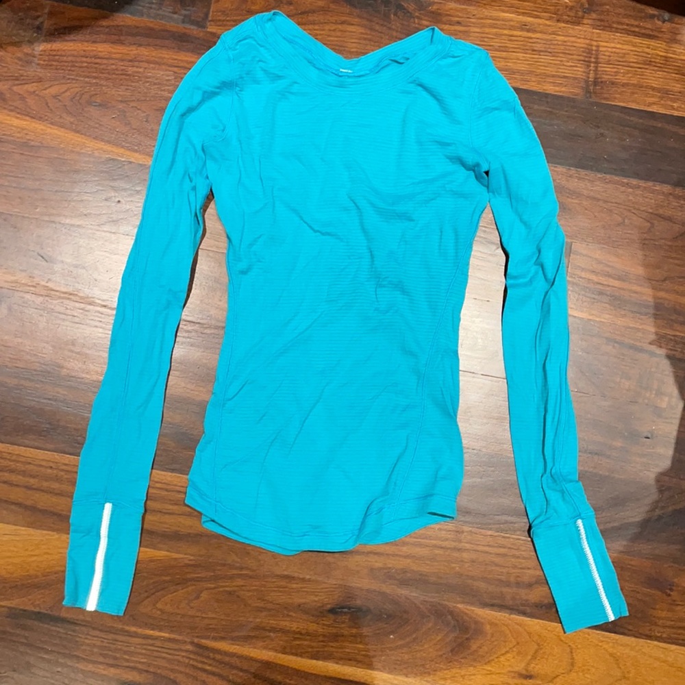 Lululemon Long Sleeve Running Shirt in Bright Blue